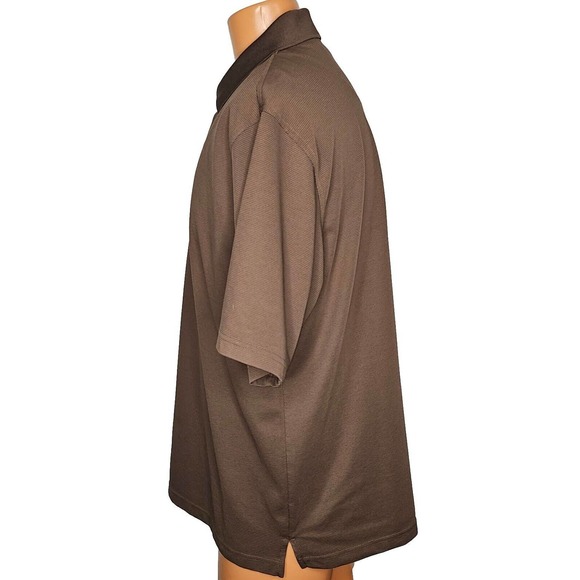 Cubavera Pullover Knit Short Sleeve Polo Shirt Size 2XL Brown - Picture 3 of 5